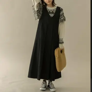 KBF 빅 플리츠 오버롤 스커트