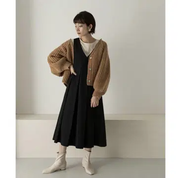 KBF 빅 플리츠 오버롤 스커트
