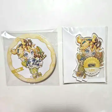 캔뱃지 아크릴 스탠드 2세트 유키 미쿠 GiGO 콜라보 카페 카가미네 렌