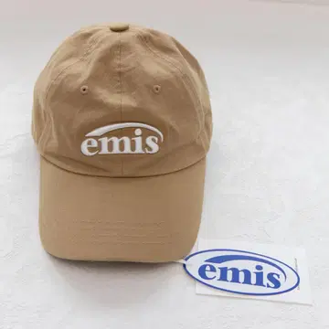 emis 베이지 캡 강아지 발자국 자수