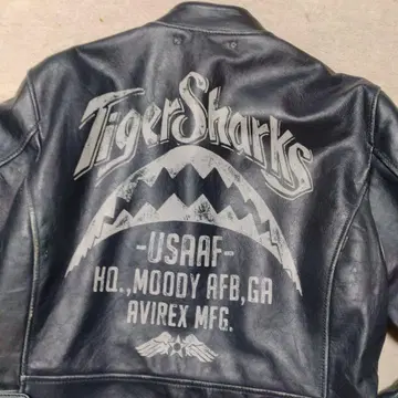 새상품급/XL AVIREX 타이거샤크 가죽 자켓 라이더