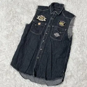 [ 56 ] HAREY DAVIDSON 데님 자켓 베스트 이글