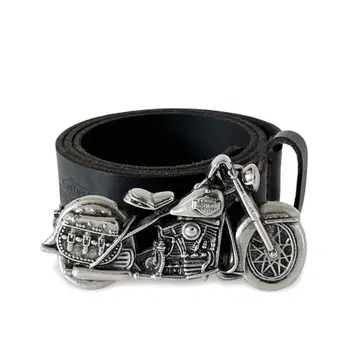 HARLEY-DAVIDSON USA 제작 바이크 버클 가죽 벨트 각인