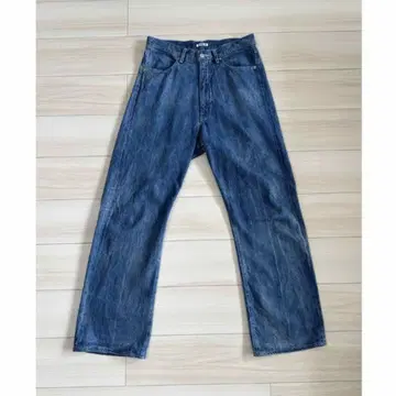 AURALEE SELVEDGE FADED LIGHT DENIM PANTS