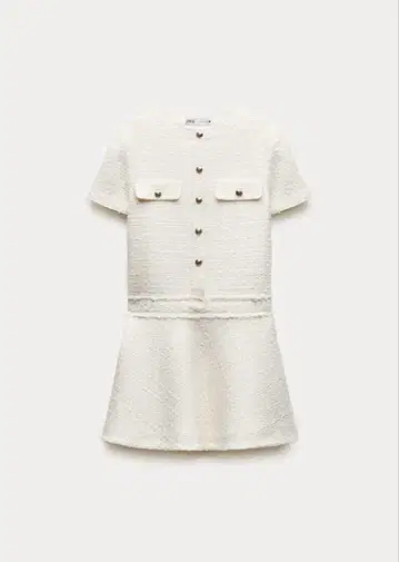 [ ZARA ] 화이트 트위드 미니 원피스