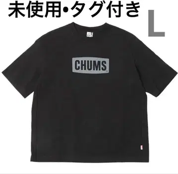 CHUMS 블랙 로고 티셔츠 L