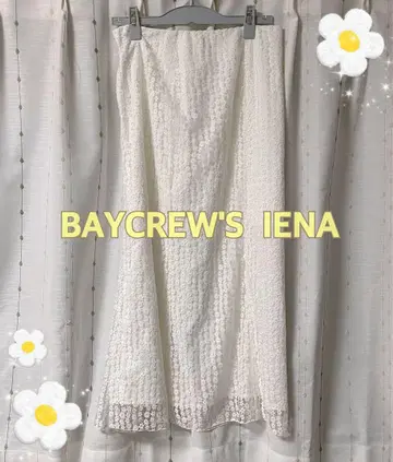 BAYCREW'S IENA 화이트 레이스 꽃무늬 롱 스커트 미품