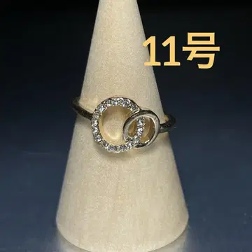 빈티지 패션 반지 골드 11호 다이아몬드 더블 서클