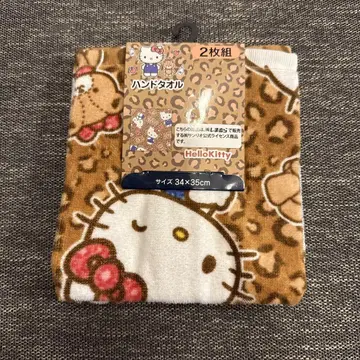 Hello Kitty 레오파드 무늬 핸드 타월 2매 세트