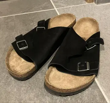 [ BIRKENSTOCK ] 취리히 스웨이드 가죽 - 블랙
