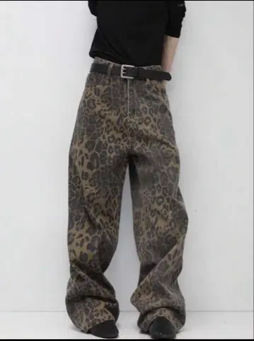 레오파드 무늬 데님