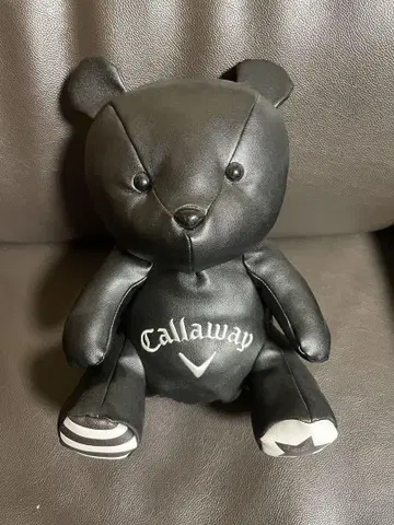 Callaway Bear 골프헤드커버 블랙/핑크 가죽 타입