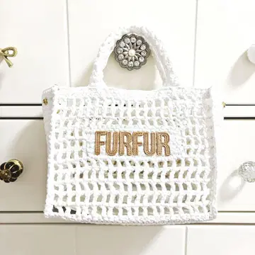 FURFUR (퍼퍼) * 라피아 로고 토트백 바스켓백