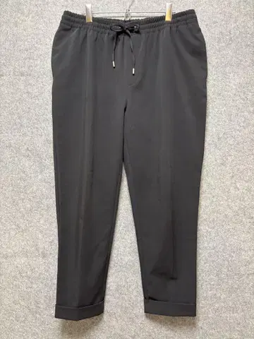 [ZARA] 블랙 이지 슬랙스 테이퍼드 더블 마감 허리 끈 조정 가능