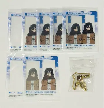 진격의 거인 진격 미카사 SNS풍 클리어 카드 핀 배지