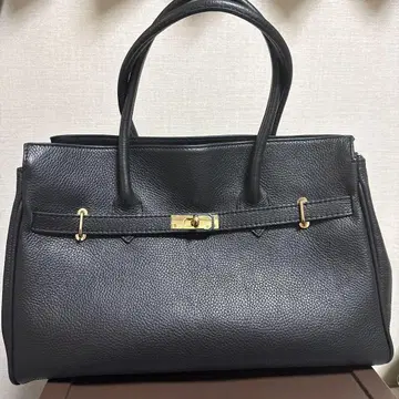 AULENTTI 블랙 가죽 핸드백