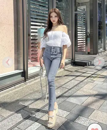 새상품 택 포함 Rady 백 크로스 스키니 데님