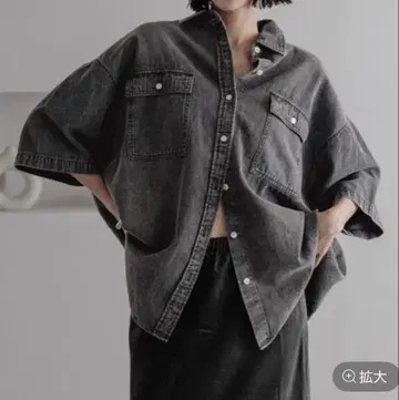 로리즈팜 데님 BIG 셔츠 SS