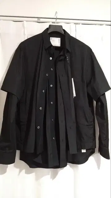 sacai 셔츠 Thomas Mason 23-03094M 블랙 사이즈 3