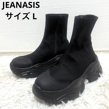 [새상품급] JEANASIS 통굽 스트레치 스니커즈 부츠 사이즈 L 블랙