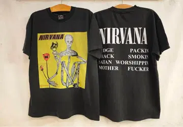 XL NIRVANA 아트 프린트 티셔츠 블랙
