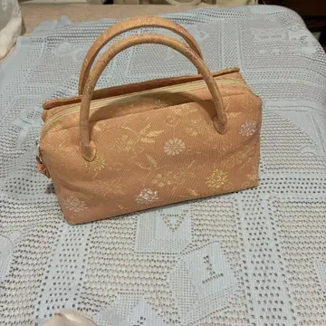 핑크 꽃무늬 자수 일본 의류용 백