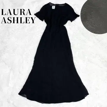 LAURA ASHLEY 꽃무늬 시스루 머메이드 블랙 원피스