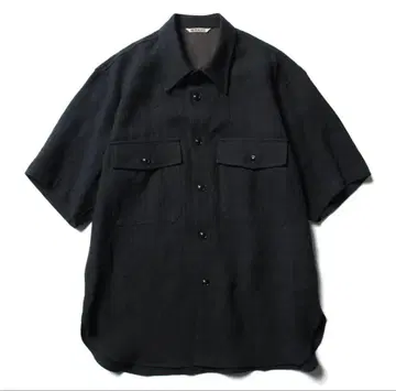 AURALEE linen silk tweed half shirt