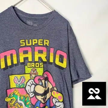SUPER MARIO BROS. 00'sUS 게임 티셔츠 레트로 그레이