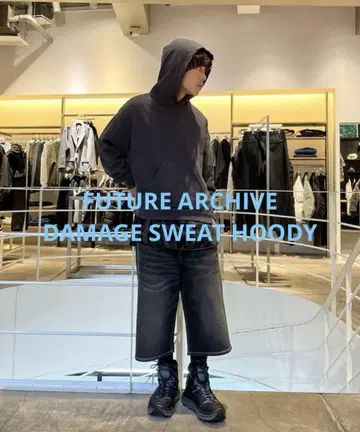 새상품급 FUTURE ARCHIVE 데미지 스웨트 후디