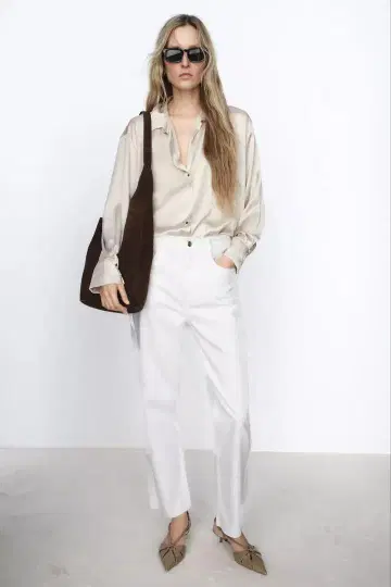ZARA / 소프트 스플릿 스웨이드 비대칭 버킷 백