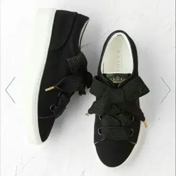 TOCCA BIG RIBBON CANVAS SNEAKERS BLACK