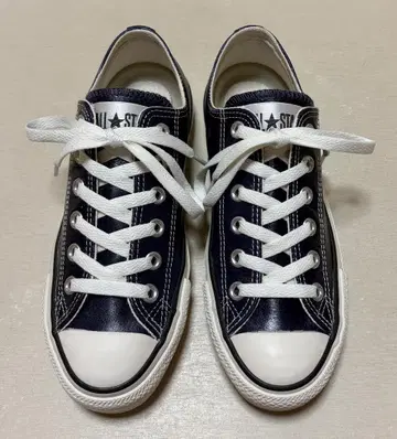 컨버스 올스타 올리브 그린 가죽 네이비 23.5cm