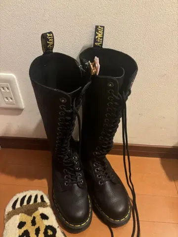 블랙 롱 부츠 US 8 레이스업