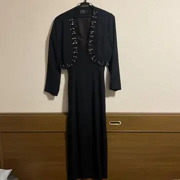 CDC 비즈 장식 블랙 롱 원피스