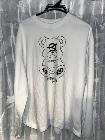 OY 롱 T셔츠 화이트 곰 오드리