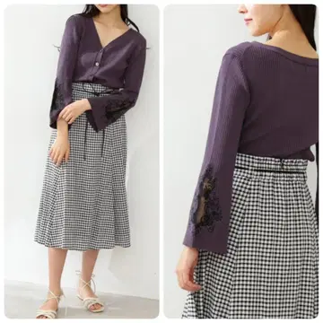 [새상품급] JILLSTUART 자수 레이스 슬리브 가디건