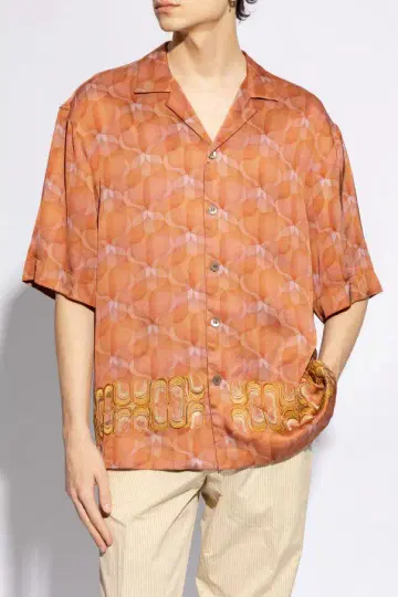 DRIES VAN NOTEN 레이온 자수 셔츠