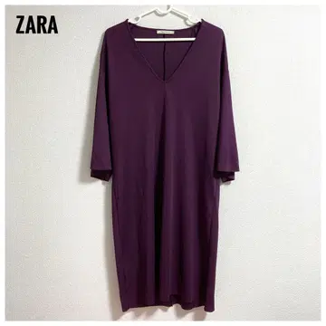 Zara 여성용 상의 튜닉 원피스 퍼플 7부 소매 여름/가을