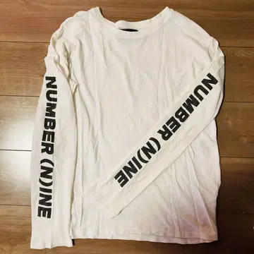 NUMBER (N)INE DENIM 로고 화이트 롱T