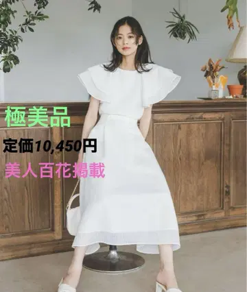 [미인백화 게재] 시어 체크 SETUP 백리본 스커트 플레어