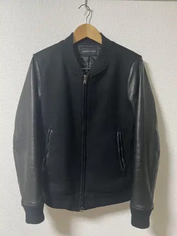 LOUNGE LIZARD 바시티 자켓 블랙