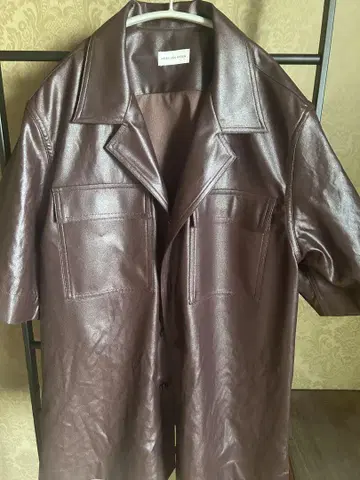 DRIES VAN NOTEN 버건디 플랩 포켓 셔츠 사이즈 46