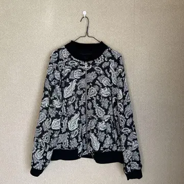 H&M 페이즐리 무늬 풀 집업 점퍼 리버서블