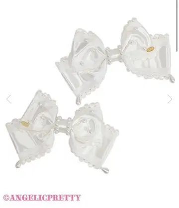 Romantic Ribbon 클립 Set 화이트