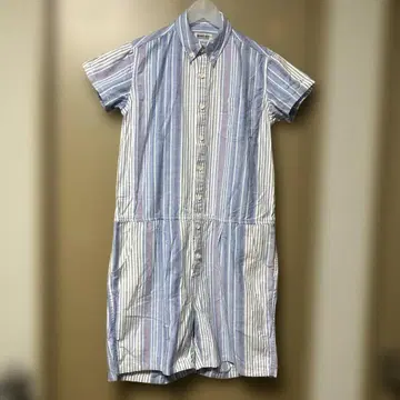 BEAMS BOY 프리 사이즈 반팔 오버롤 스트라이프