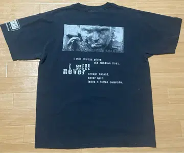 구제 아메리칸 솔저 티셔츠 90년대 00년대 백 프린트 먹색
