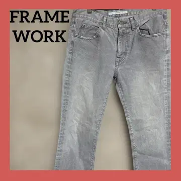 FRAMeWORK 컷오프 데님 팬츠 38 그레이
