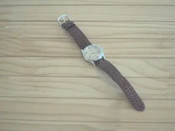 [빈티지] OMEGA 수동 와인딩 시계 가죽 와인 레드 여성용