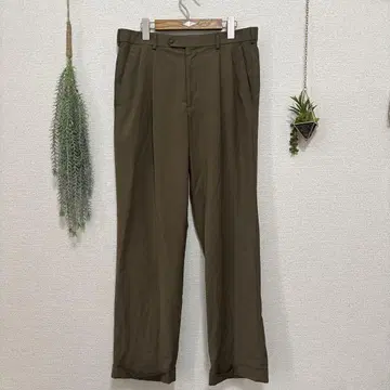 DOCKERS 브라운 플리츠 슬랙스